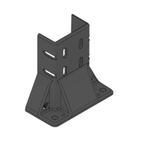 MODULAR SOLUTIONS ELITE FOOT&lt;BR&gt;45MM X 90MM THREE SIDED, 12MM FLOOR ANCHOR HOLES W/HARDWARE